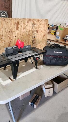 Husky tool bag, router table