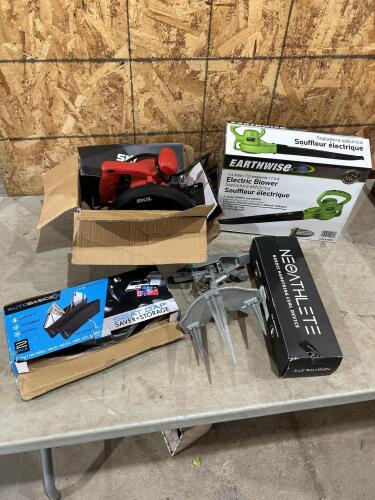 Electric blower, Skilsaw as is, lawn sprinkler, etc