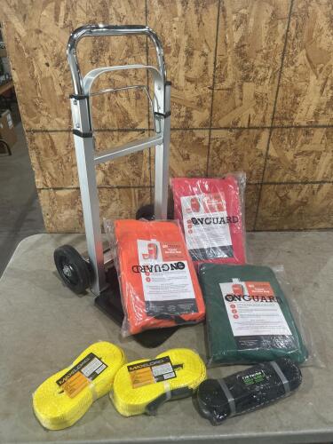 3 2&rdquo; tow straps, collapsable 2 wheel dolly, stroller bags