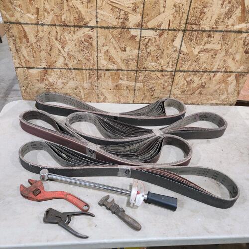 Sanding belts, vintage hand tools