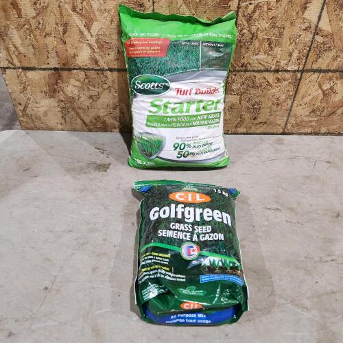 Lawn fertilizer & grass seed