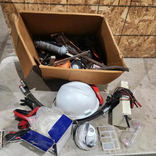 Pry bars, hard hat, etc.