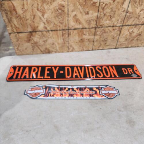 36"x6" Metal Harley Davidson sign & sticker