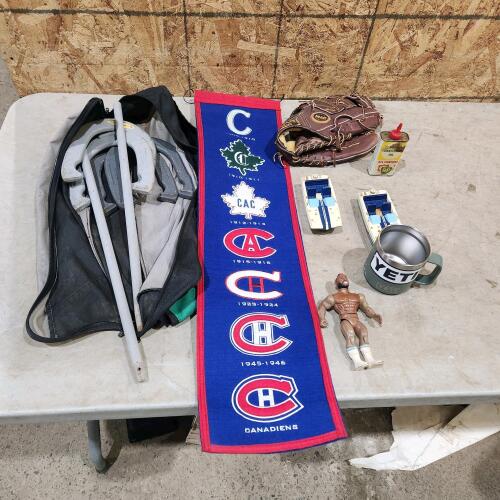 Horse shoe game, baseball golf, banner, etc.