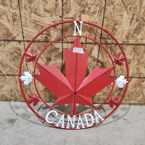 22" Canada tin wall decor