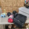Youth sleeping bag, helmets, suitcase, etc.