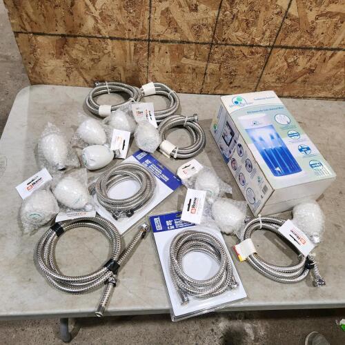 Shower hoses, shower heads, toothbrush sanitizer