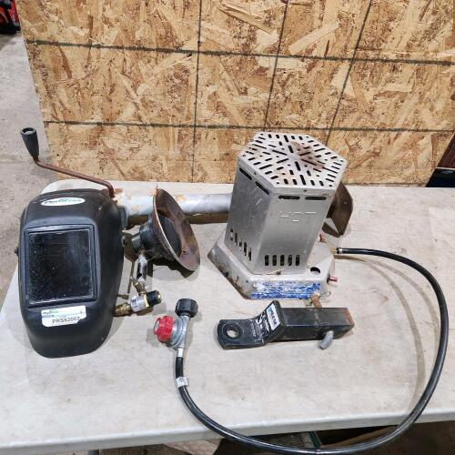 2" Hitch, anchor, heater, welding helmet