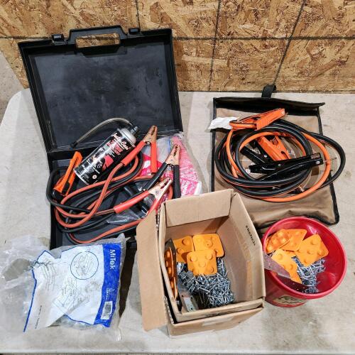 Booster cables & various hardware