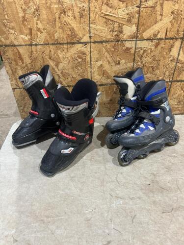 Sz 25.5 Ski boots, sz 9 roller blades