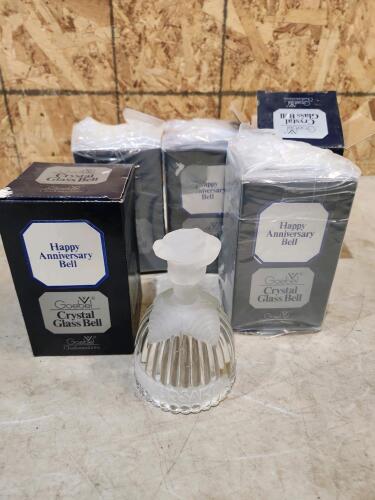 5 Crystal "Happy Anniversary" bells
