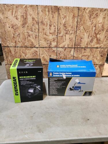 New auto darkening welding helmet, powder coating system as is