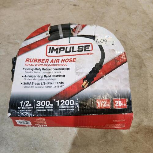 Unused 25' 1/2" Rubber Air line