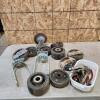 Various wheels, castors and hand tools