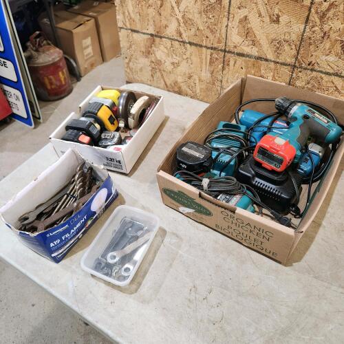 Power tools, tapemeasures and assorted wrenches