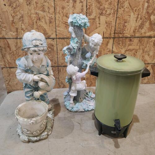 Lawn decor & coffee perk