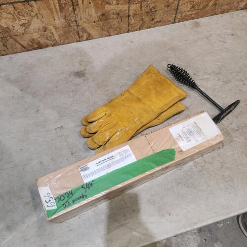 Lincoln 7024 welding rods & gloves
