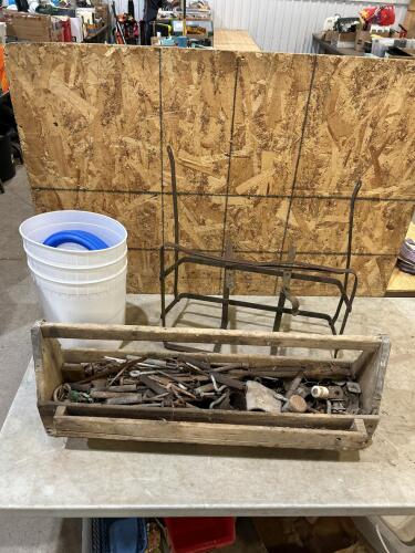 Vintage hardware, ice cream buckets, etc