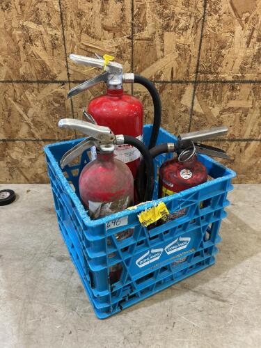 Various charged fire extinguishers