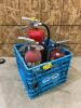 Various charged fire extinguishers
