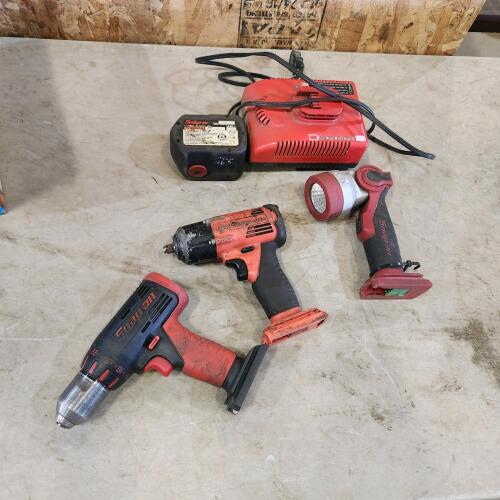 14.4v Snap-On 3/8 impact drill, flashlight
