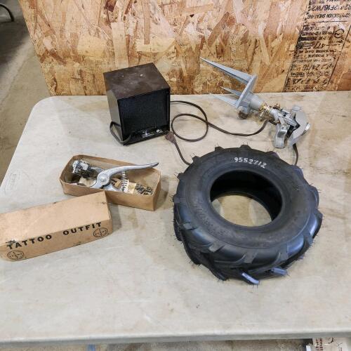 Heater, sprinkler, tattooer, 13x5.00-6 new tire