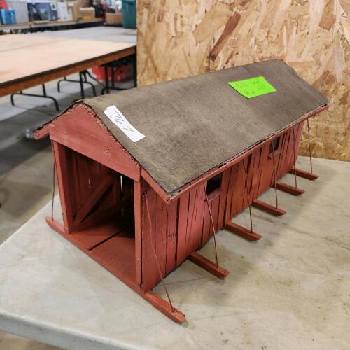 Covered bridge built by Barb Howe local artst 24"L 9"W 12"H