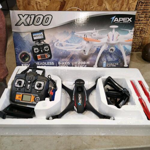 Working Apex drone w camera & video screen complete