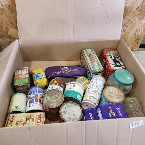 Assorted tins