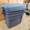 3 Rubbermaid totes w lids
