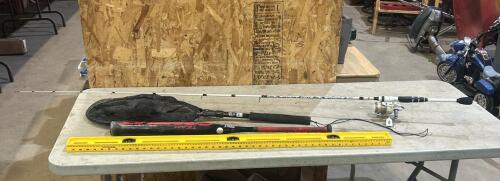 Fishing pole, 4&rsquo; level, fish net, composite bat