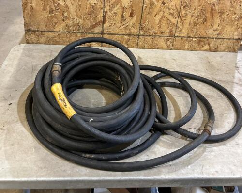 2 Heavy duty rubber garden hoses length unknown