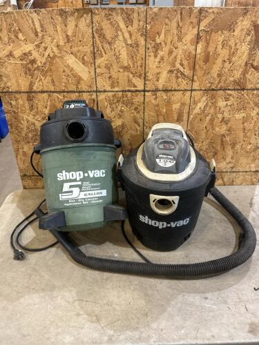 2 5Gal Shopvacs one missing hose