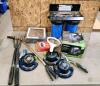 Sprinklers, solar lights, garden tools etc
