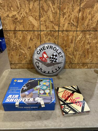 16&rdquo; Metal sign, kids game, Van Halen book