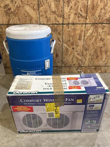 Water cooler, window fan