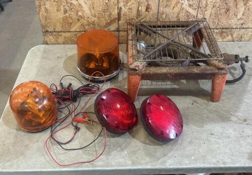 2 Beacons, trailer lights, propane cooker