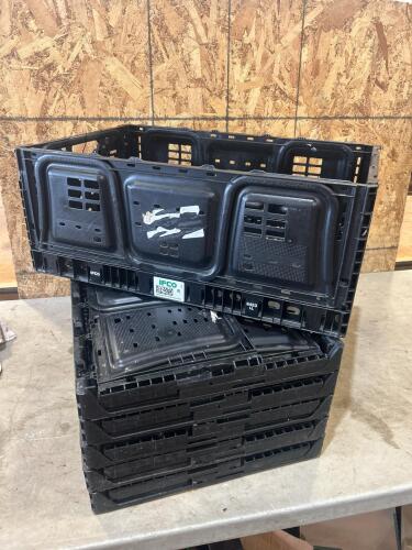 6 Collapsible plastic crates