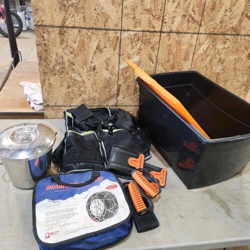 Tire chains, weighted vest, etc.