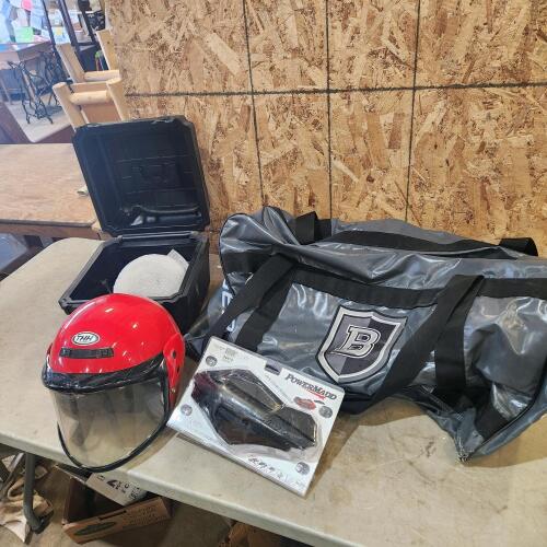 Hockey bag, car polisher, helmet, etc.