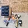 Storage bins, hammers, hooks, etc.