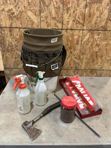 2 5Gal pails, bucket buddy, hatchet, etc