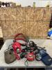 Miners helmet, spot lights, tool belts