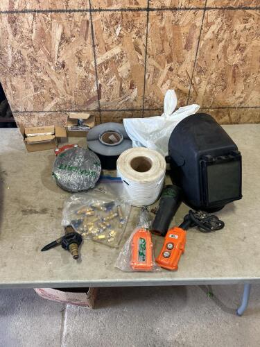 Air fittings, hoist controls, welding helmet, etc