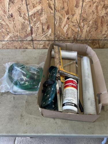 Flooring expoxy tools, safety harness