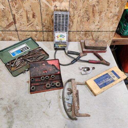 Caliper, taps, battery tester, etc.
