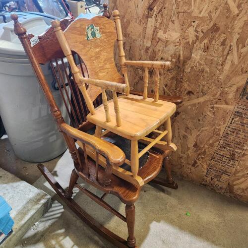 2 Wooden rocking chairs