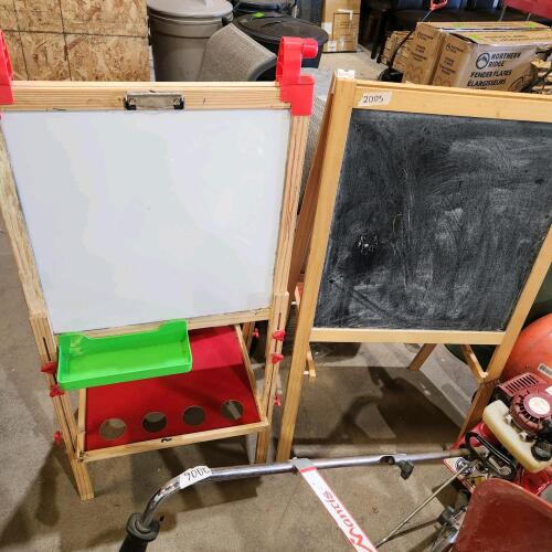 2 Free standing white/chalkboards
