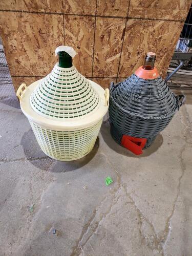 2 Glass demijohns w plastic cases
