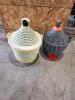 2 Glass demijohns w plastic cases